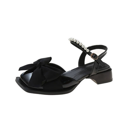 OrthoCare | Bow Detail Platform Strap Sandals