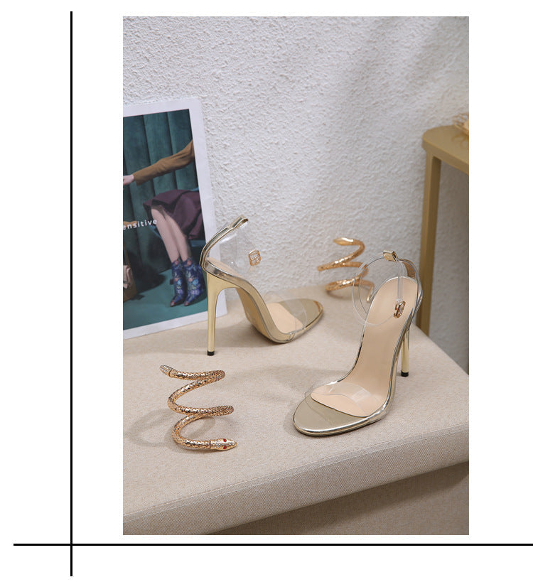 OrthoCare Rhinestone High-Heeled Sandals, Unique And Daring Elegance