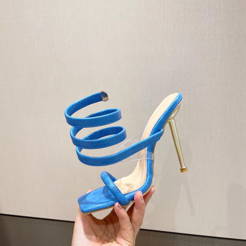 Zanira | Women’s Orthopedic Spiral Strap Stiletto Heel Sandals