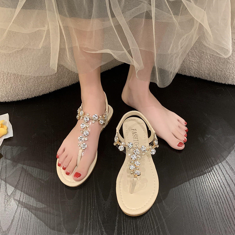 Wendolyn | Women’s Orthopedic Rhinestone Floral Flat Sandals