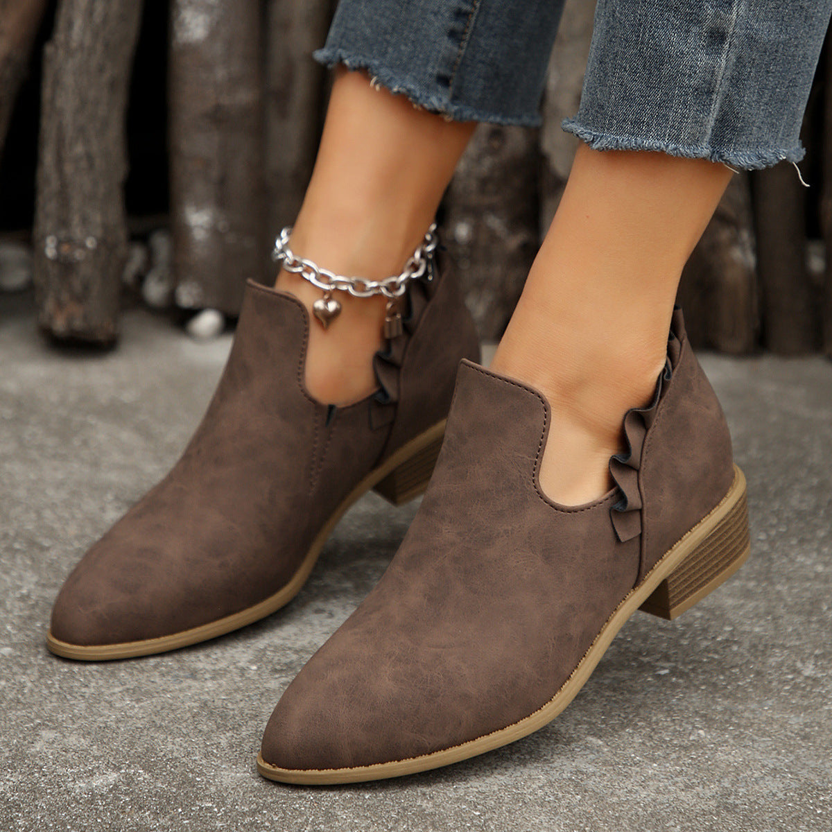 OrthoCare Women's Chunky Heel Pointed Toe Boots