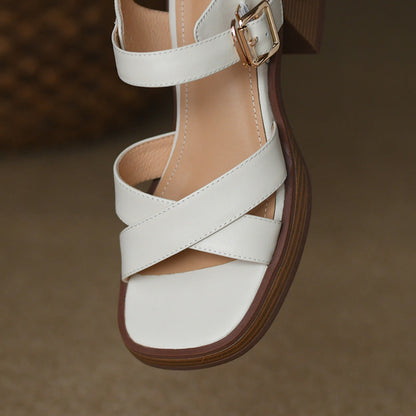 Vianelle | Women’s Orthopedic Crisscross Block Heel Sandals