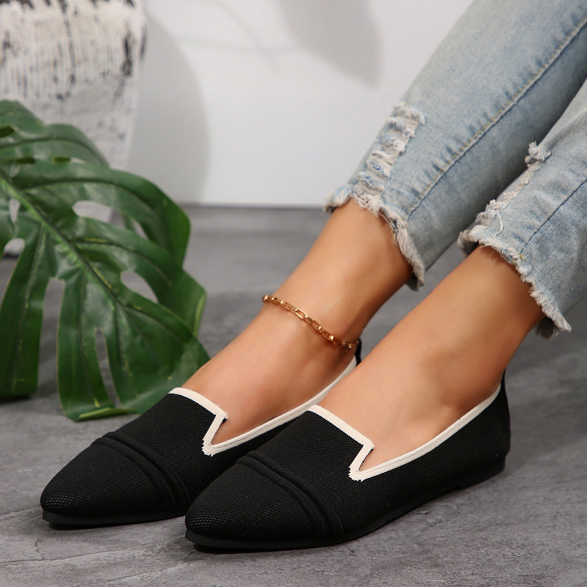 Ilaria | Women’s Orthopedic Pointed Toe Knit Ballet Flats