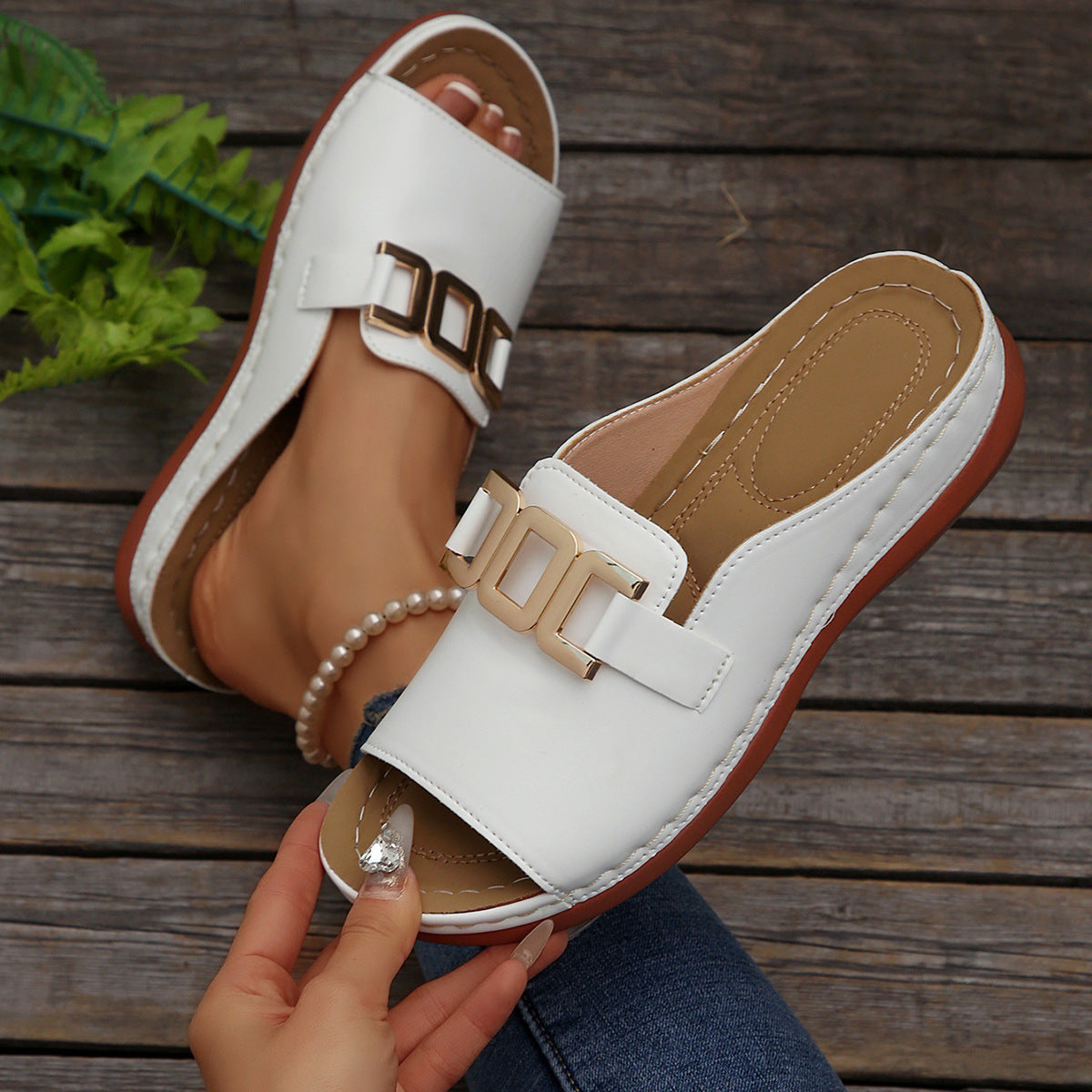 OrthoCare Wedge Sandals - Peep Toe Platform Comfort