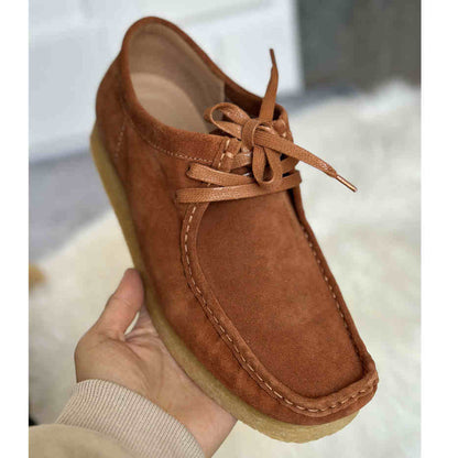 OrthoCare Leather Lace-Up Shoes With A Thick, Unique Sole
