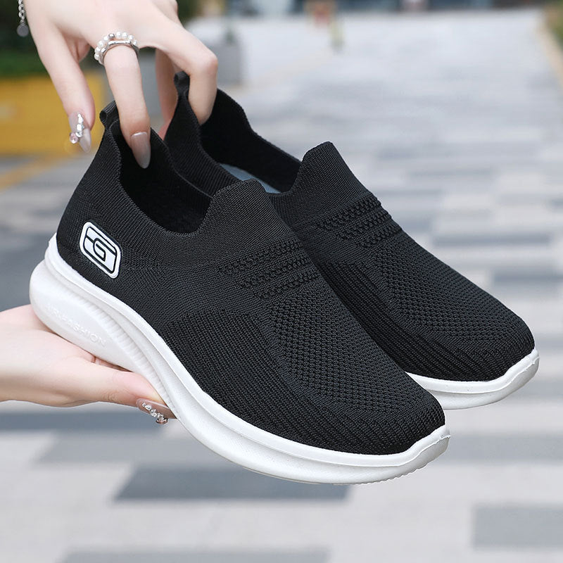 OrthoCare Women’s Knit Slip-On Sneakers – Lightweight Breathable Comfort Shoes