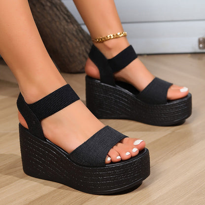 Seraphina | Women’s Orthopedic Elastic Strap Platform Wedge Sandals