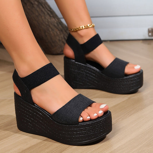 Seraphina | Women’s Orthopedic Elastic Strap Platform Wedge Sandals