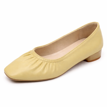 Orthopedic Low Heel Flats – Soft Leather Comfort Slip-On Dress Shoes
