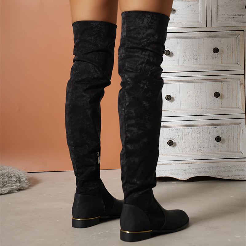 OrthoCare Over-the-Knee Suede Boots - Low Heel