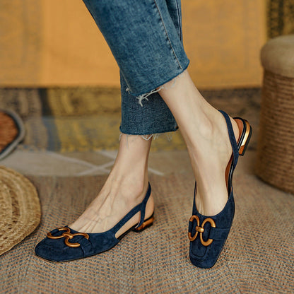 Xylia | Women’s Orthopedic Buckle Accent Slingback Flats