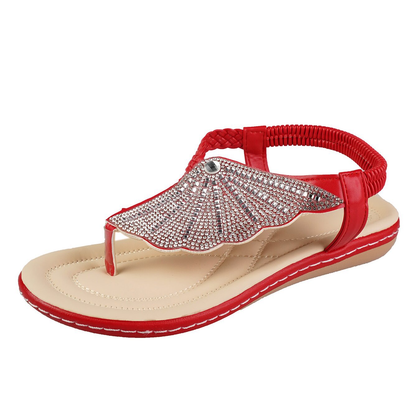 OrthoCare Rhinestone Shell Sandals - Summer Elegance