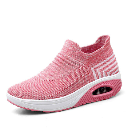 Orthopedic Air Cushion Slip-On Sneakers – Breathable Knit Lightweight Walking Shoes