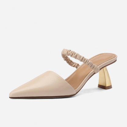 Amabel | Women’s Orthopedic Pointed Toe Elastic Strap Mule Pumps