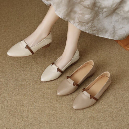 OrthoCare Elegant Leather Strap Flats – Minimalist Comfort Everyday Shoes