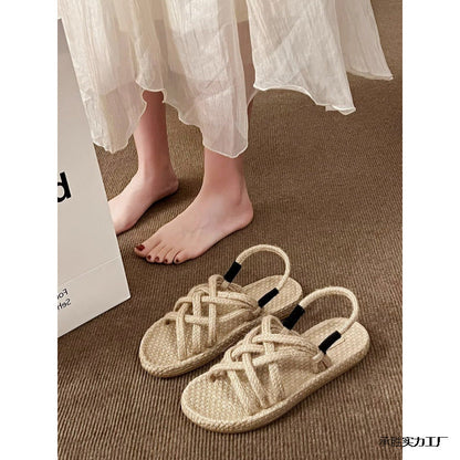 OrthoCare Handmade Braided Strappy Flat Sandals