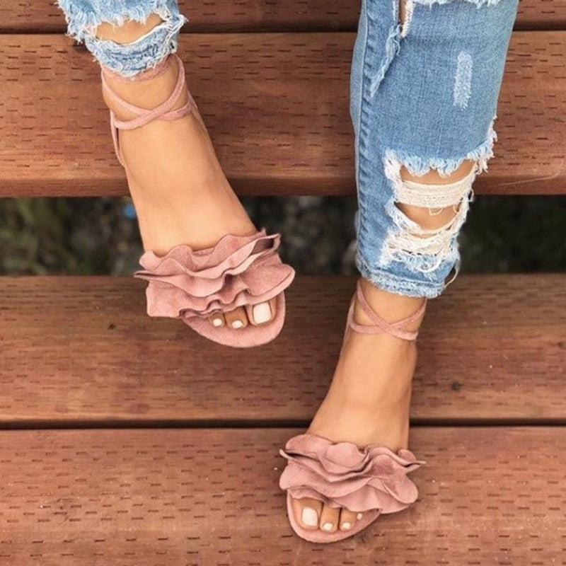 OrthoCare Plus Size Floral Flat Sandals - Unique Elegance
