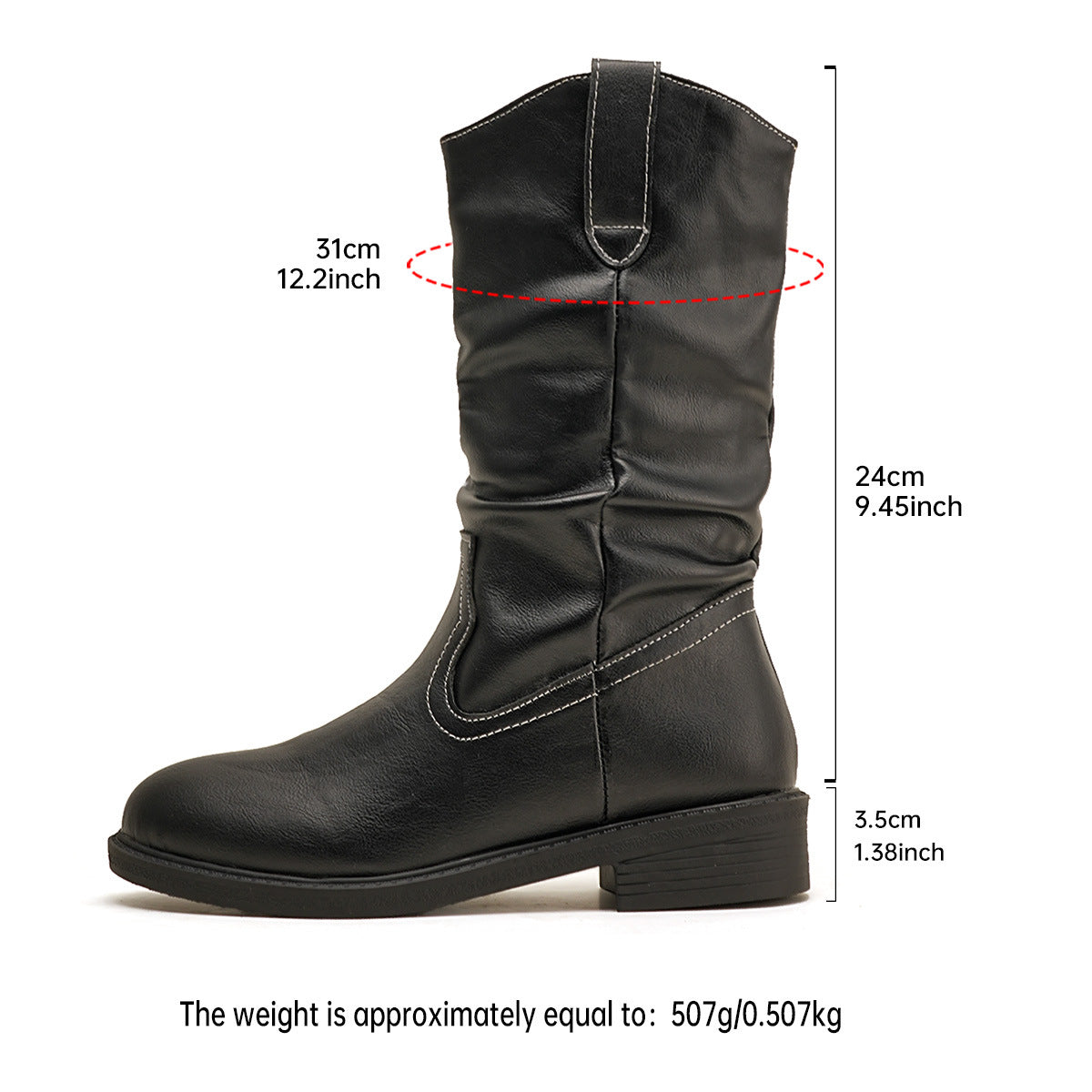 OrthoCare Pleated Leather Boots - Midcalf Comfort