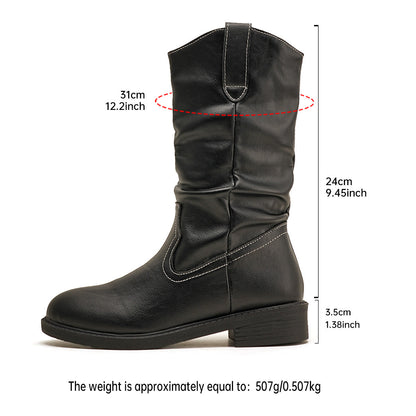 OrthoCare Pleated Leather Boots - Midcalf Comfort