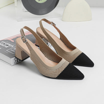 Pomeline | Women’s Orthopedic Woven Pointed Toe Slingback Heels