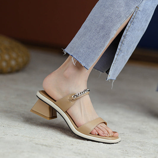 Calypso | Women’s Orthopedic Rhinestone Strap Block Heel Mule Sandals