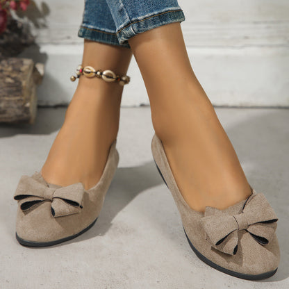 OrthoCare Suede Shoes With Bow And Elastic - Unique Elegance
