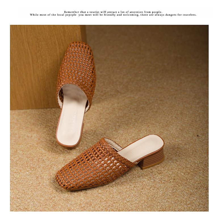 Pearline | Women’s Orthopedic Woven Pointed Toe Mule Heels