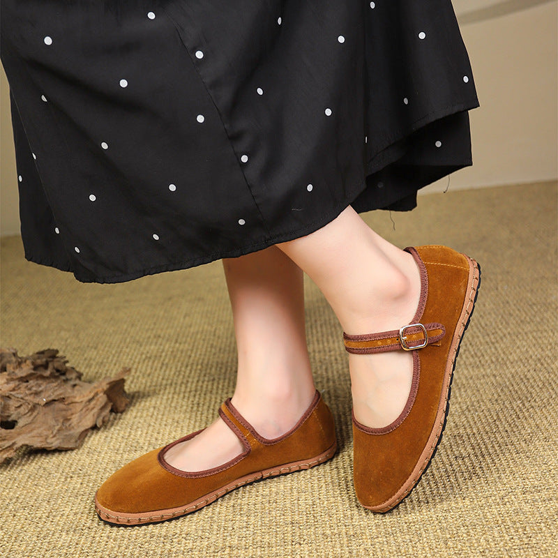 Mazelle | Women’s Orthopedic Velvet Mary Jane Flats