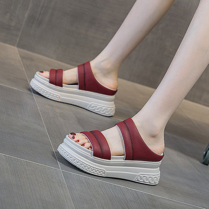 OrthoCare Double Strap Platform Comfort Slide Sandals