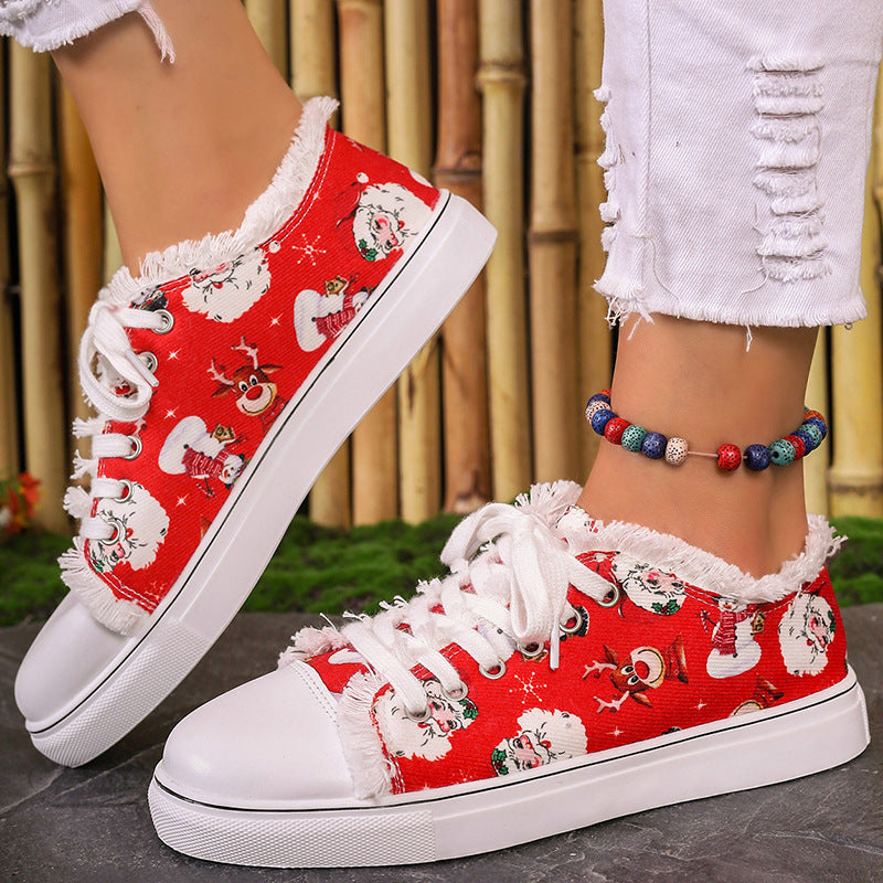 Noella | Orthopedic Holiday Santa Claus Patterned Sneakers