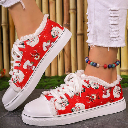Noella | Orthopedic Holiday Santa Claus Patterned Sneakers