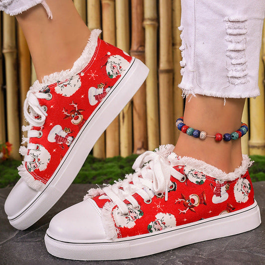 Noella | Orthopedic Holiday Santa Claus Patterned Sneakers
