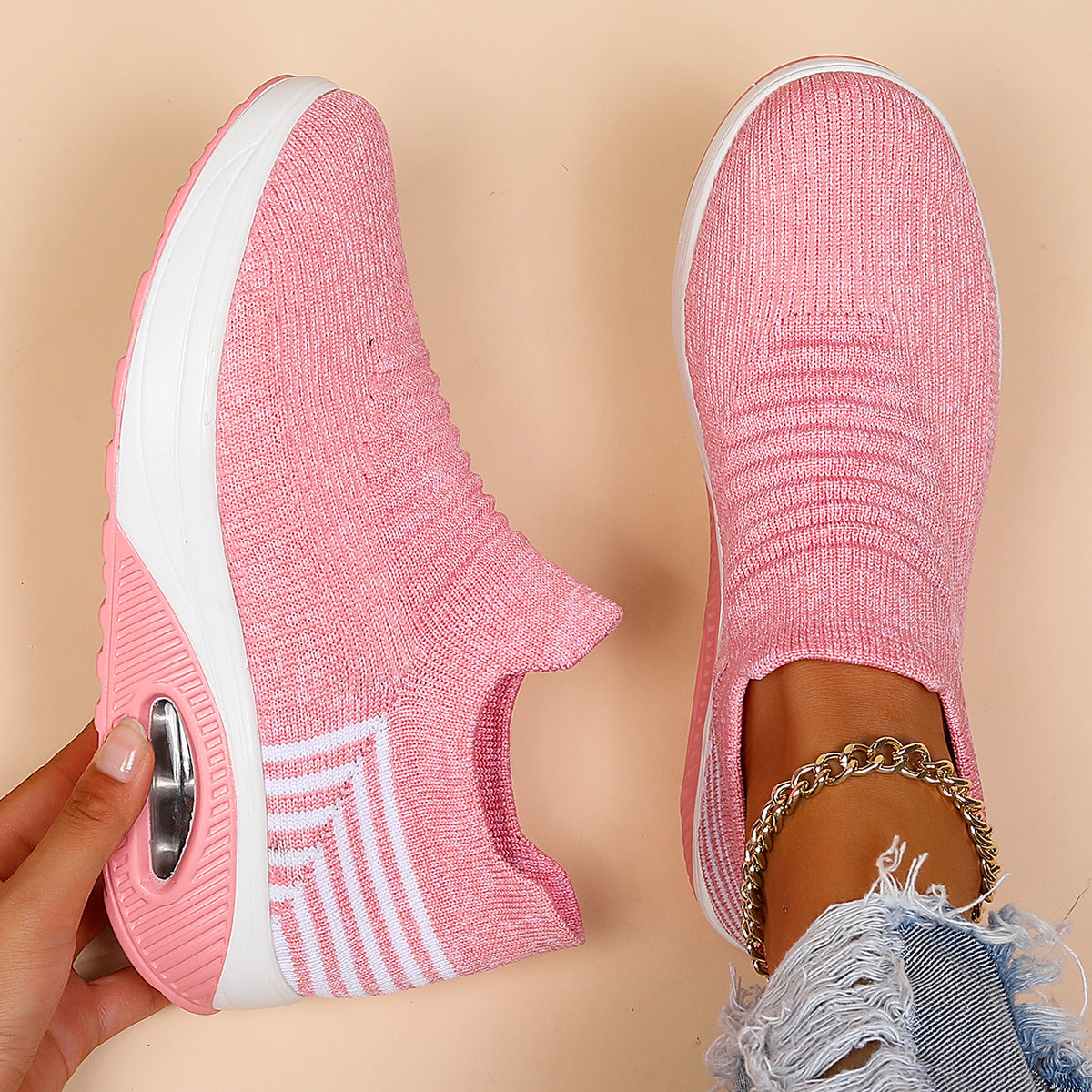 OrthoCare Women’s Slip-On Sneakers – Lightweight Breathable Walking Shoes