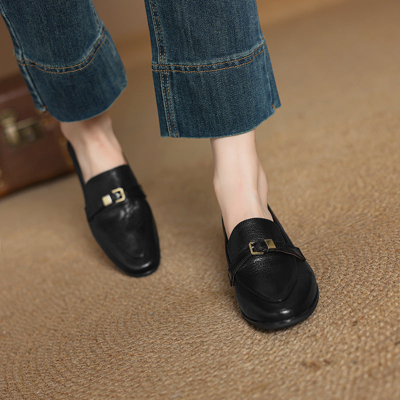 OrthoCare Leather Loafers - Low Heel Comfort