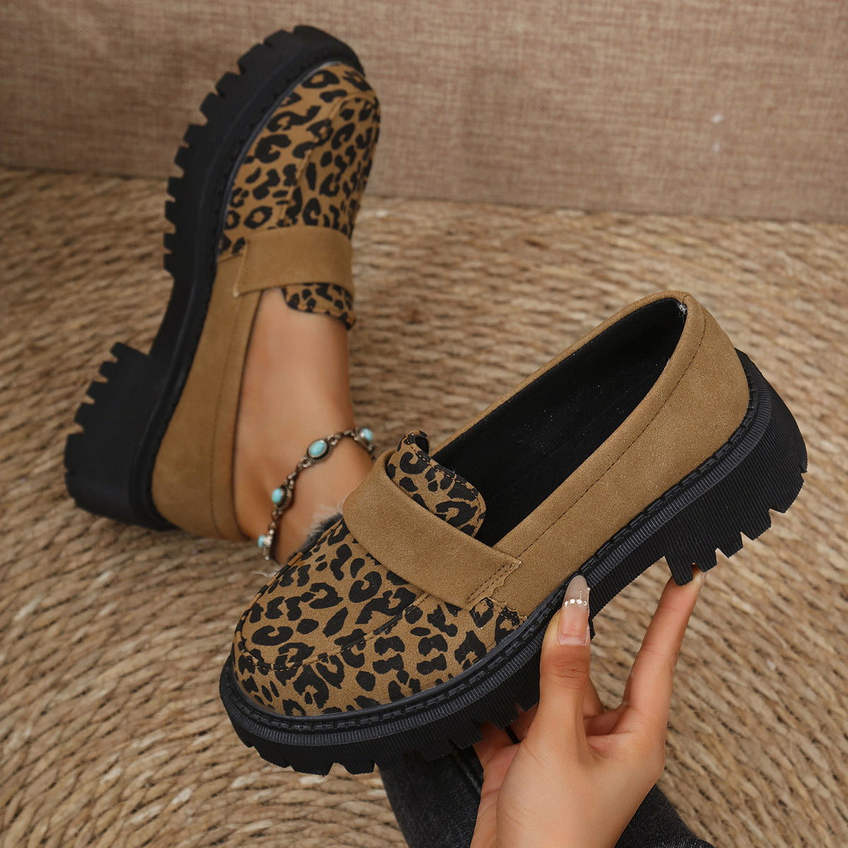 OrthoCare | Leopard Platform Slip-On Loafers