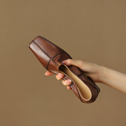 OrthoCare | Square Toe Block Heel Loafers