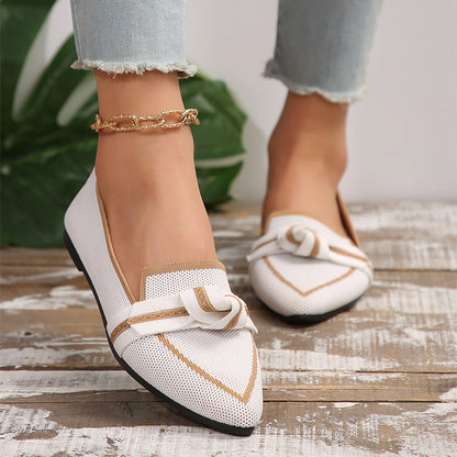 OrthoCare Pointed Toe Flat Shoes With Bow