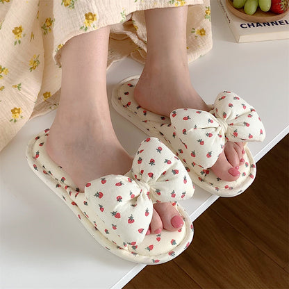 OrthoCare | Polka Dot Ruffle Strap Slide Slippers