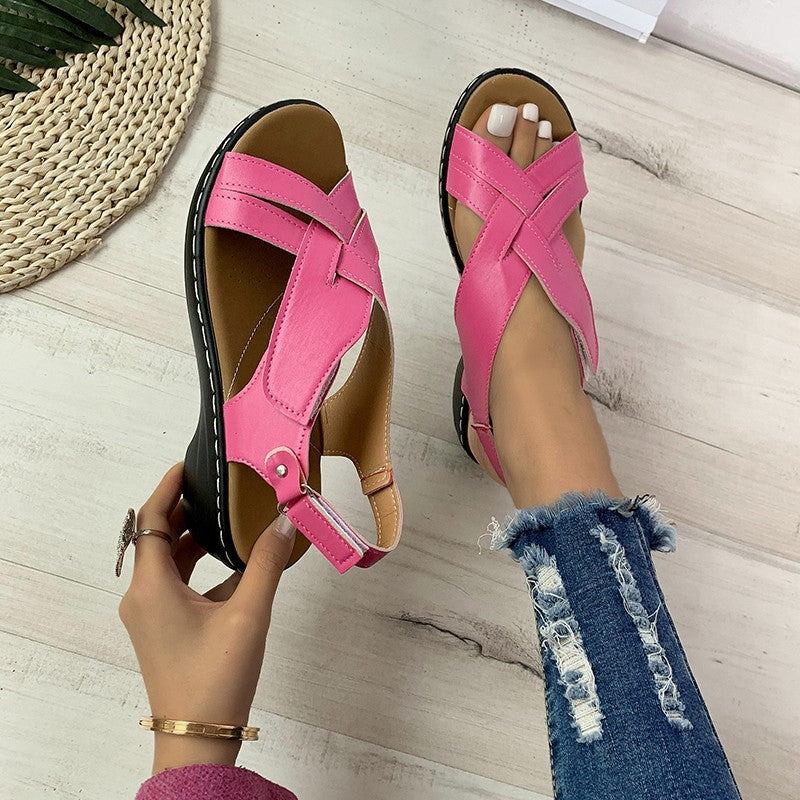 OrthoCare Braided Cross-Strap Sandals