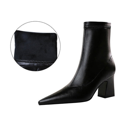 Samantha | Orthopedic Elegant Pointed-Toe Block Heel Ankle Boots