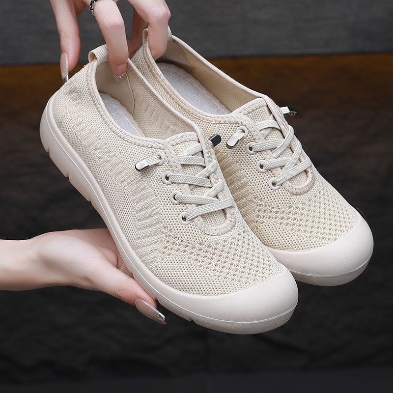 OrthoCare Women’s Knit Lace-Up Sneakers – Lightweight Breathable Comfort Shoes