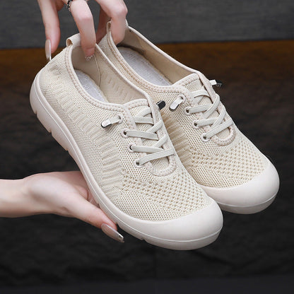 OrthoCare Women’s Knit Lace-Up Sneakers – Lightweight Breathable Comfort Shoes