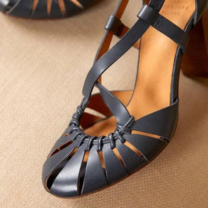 Bree | Orthopedic Retro Block Heel Sandals – Strappy Comfort Design