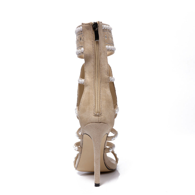 OrthoCare Rhinestone High-Heeled Sandals - Unique Elegance
