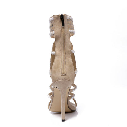 OrthoCare Rhinestone High-Heeled Sandals - Unique Elegance