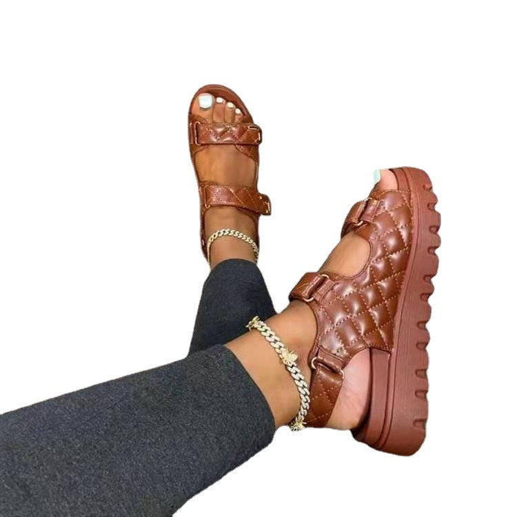 Saphira | Women’s Orthopedic Double Buckle Platform Gladiator Sandals