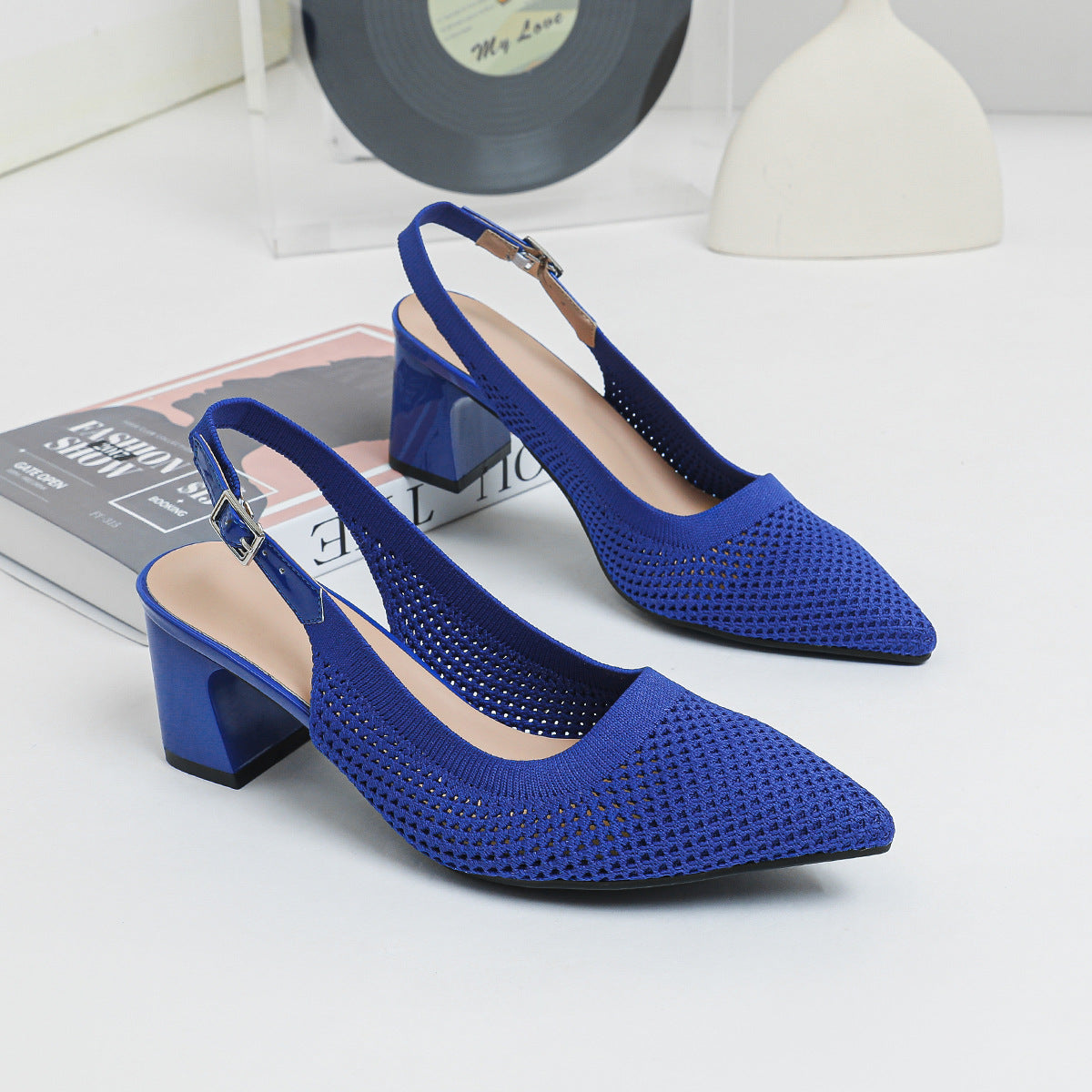 Pomeline | Women’s Orthopedic Woven Pointed Toe Slingback Heels