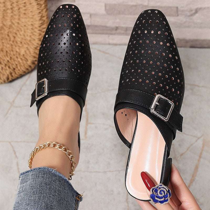 Hestia | Women’s Orthopedic Perforated Pointed Toe Mule Flats