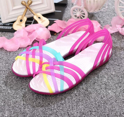 OrthoCare Colorful Criss-Cross Flat Slide Sandals