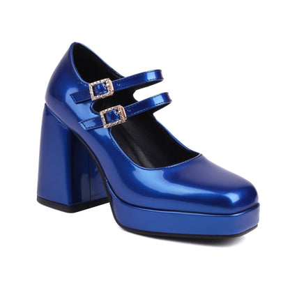 Janessa | Women’s Orthopedic Double Strap Platform Mary Jane Heels